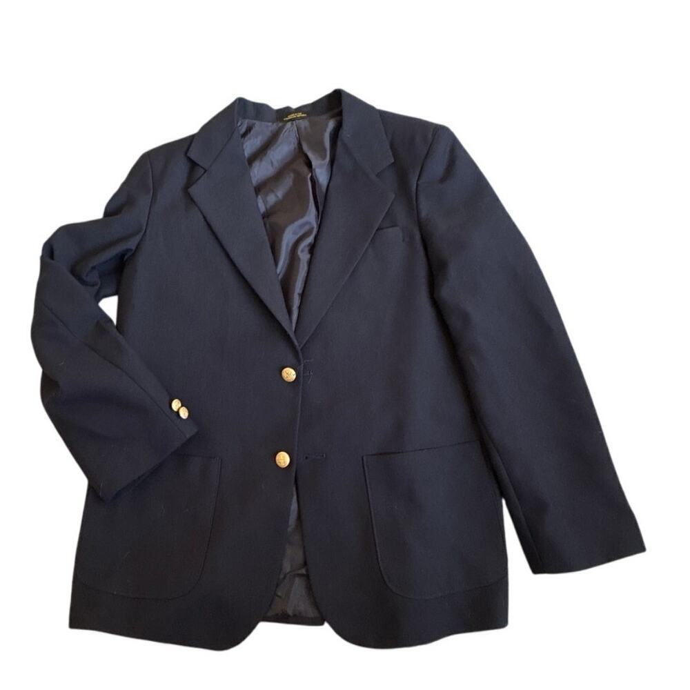 Vintage Navy Gold Button Heritage Blazer by Class Club